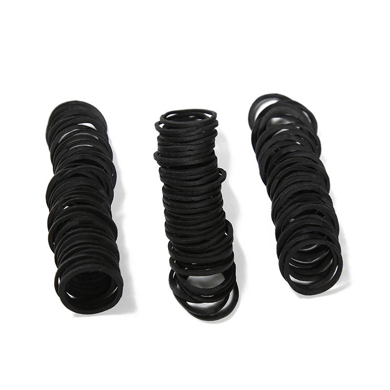 Small Round Black Rubber Bands